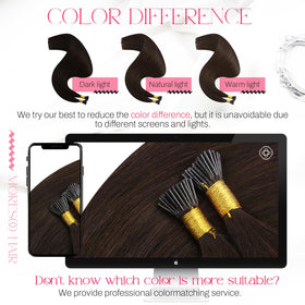 Moresoo I Tip Hair Extensions styled in a ponytail