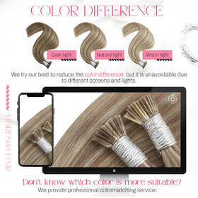 Moresoo I Tip Human Hair Extensions in light brown platinum blonde