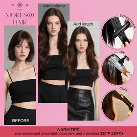 Moresoo Invisible Tape Hair Extensions showing texture
