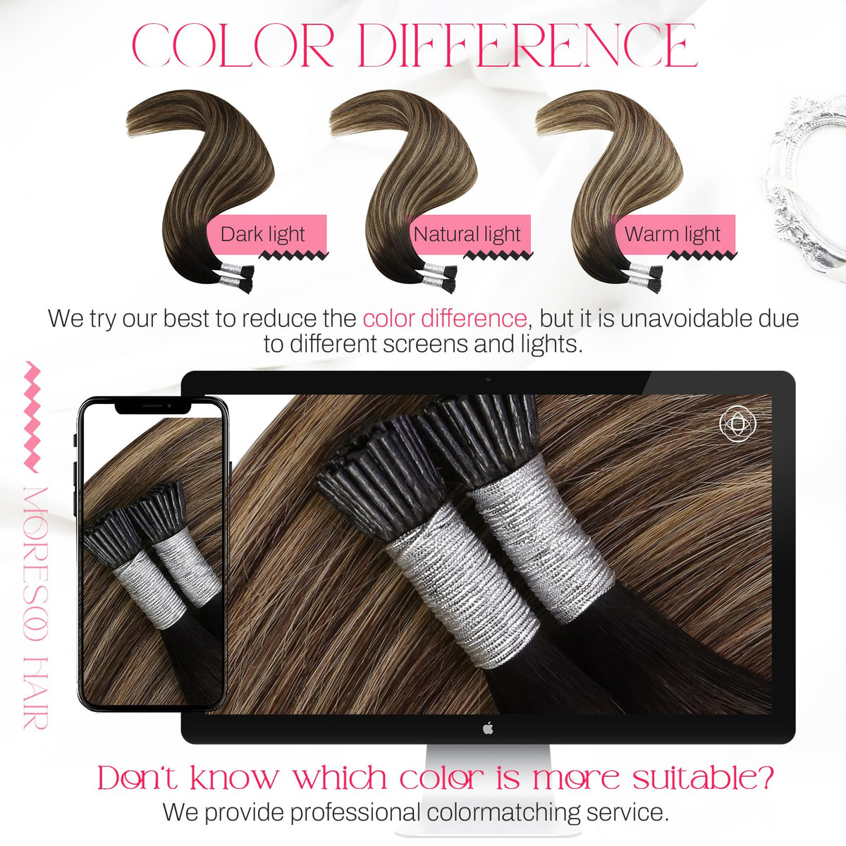 Moresoo Itip extensions blended with natural hair