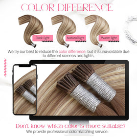 Moresoo Itip Hair Extensions curled with styling tools