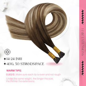 Moresoo Itip Hair Extensions packaging with 50 strands