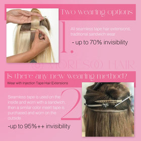 Moresoo Jet Black Tape-In Hair Extensions installation process