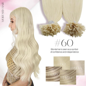 Moresoo K Tip Hair Extensions 20 Inch in natural light