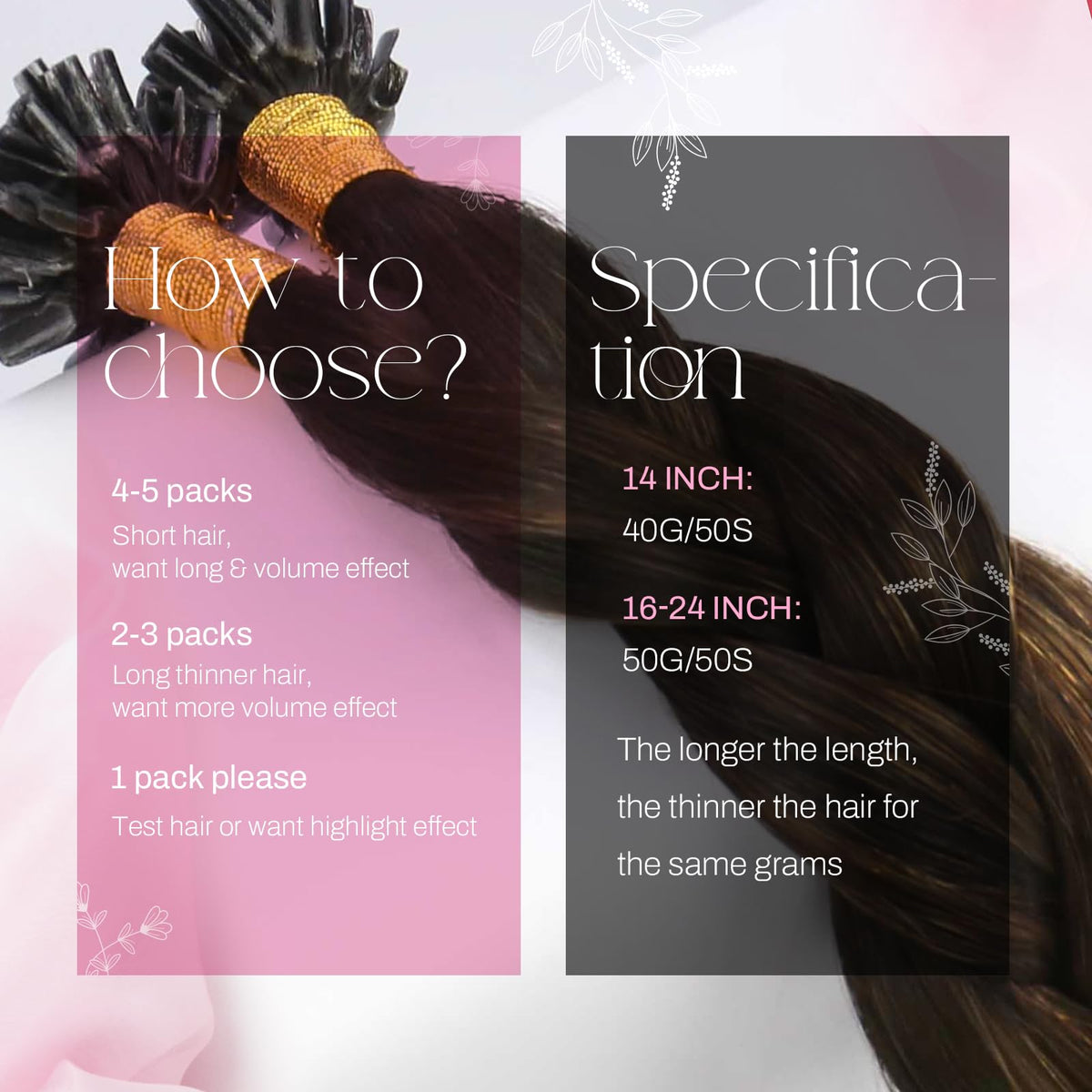Moresoo K Tip Hair Extensions 50 strands packaging