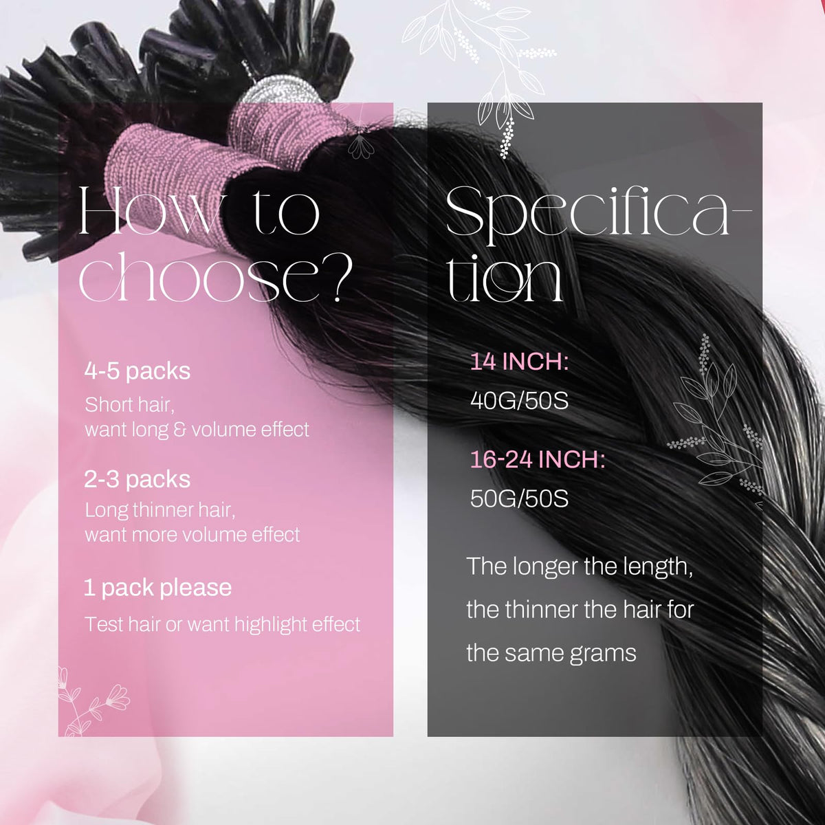 Moresoo K Tip Hair Extensions close-up of keratin bond