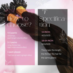 Moresoo K Tip Hair Extensions close-up of keratin tips