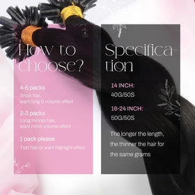 Moresoo K Tip Hair Extensions displayed in packaging
