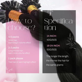 Moresoo K Tip Hair Extensions Natural Black close-up of keratin tip