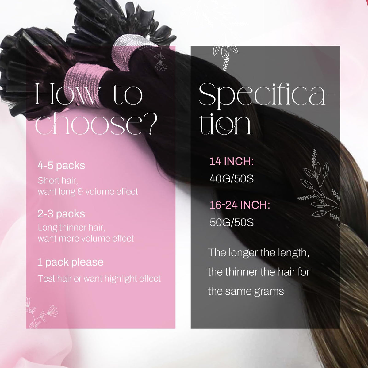 Moresoo K Tip Hair Extensions packaging with product details
