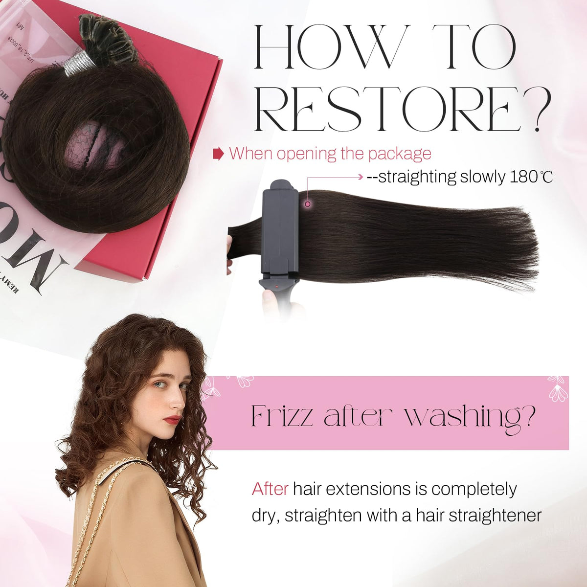 Moresoo K Tip Hair Extensions showing natural texture