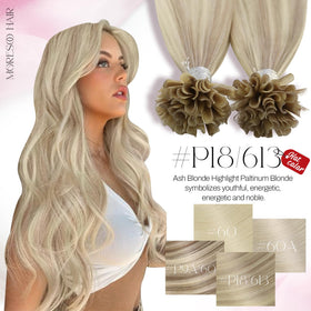 Moresoo K Tip Hair Extensions styled with curling wand