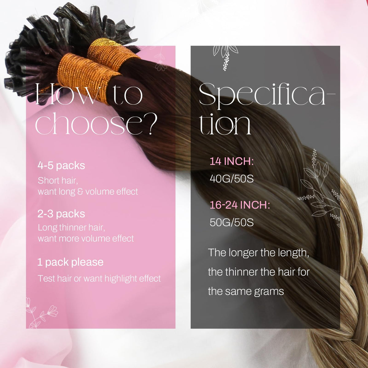 Moresoo Ktip Human Hair Extensions 18 Inch displayed with packaging