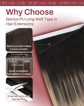 Moresoo Long Weft Tape in Hair Extensions packaging
