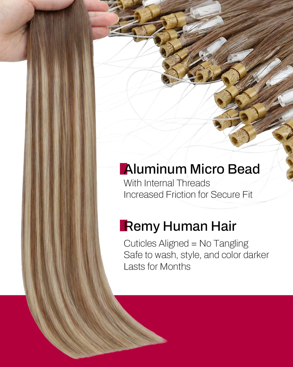 Moresoo Micro Bead Hair Extensions packaging