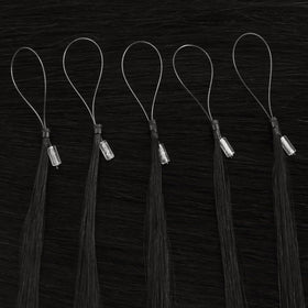 Moresoo Micro Link Hair Extensions 24 Inch Off Black lifestyle scene