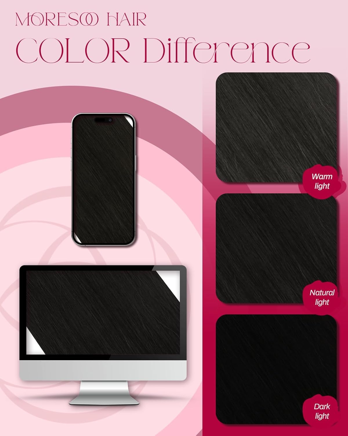 Moresoo Micro Link Hair Extensions 24 Inch Off Black styling options