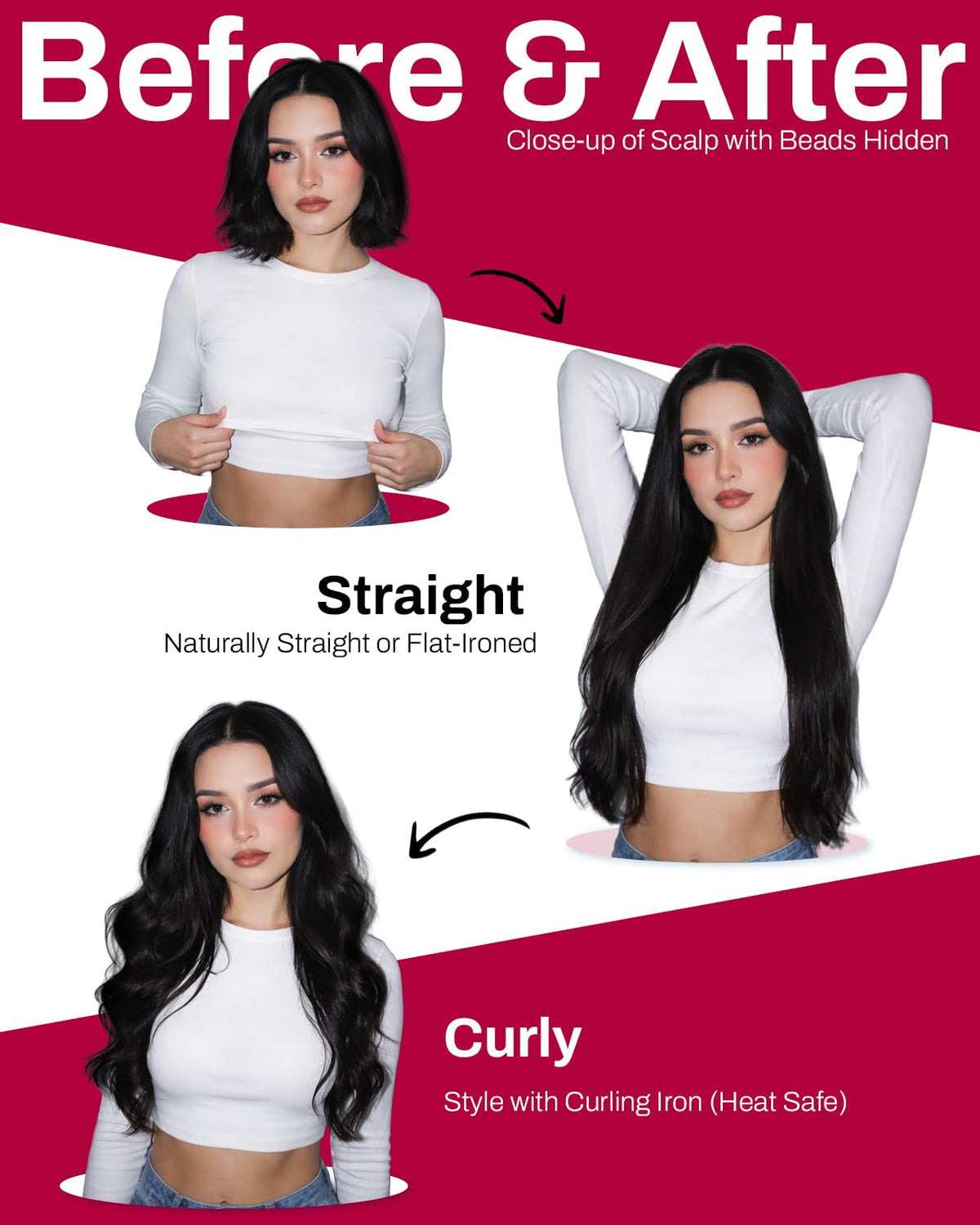 Moresoo Micro Link Hair Extensions application process