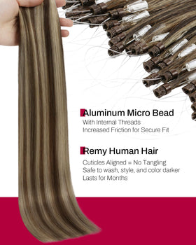 Moresoo Micro Link Hair Extensions close-up of strands