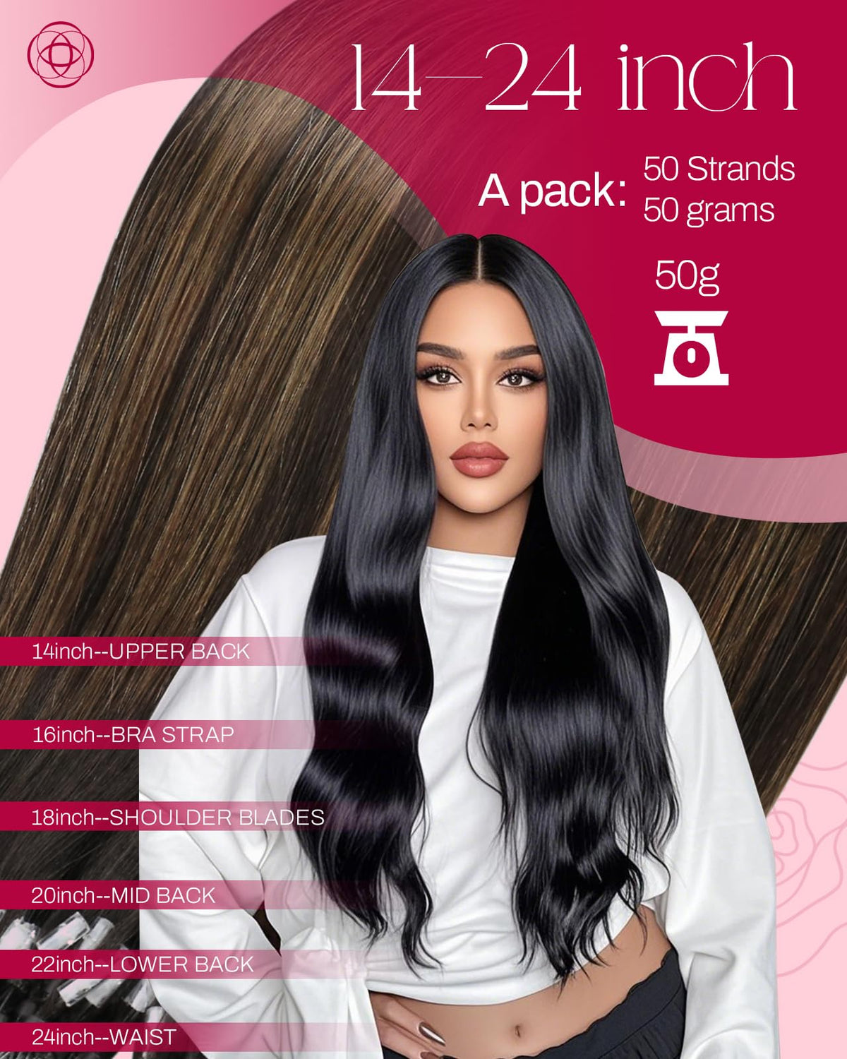 Moresoo Micro Link Hair Extensions close-up of strands