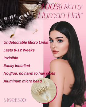 Moresoo Micro Link Hair Extensions packaging