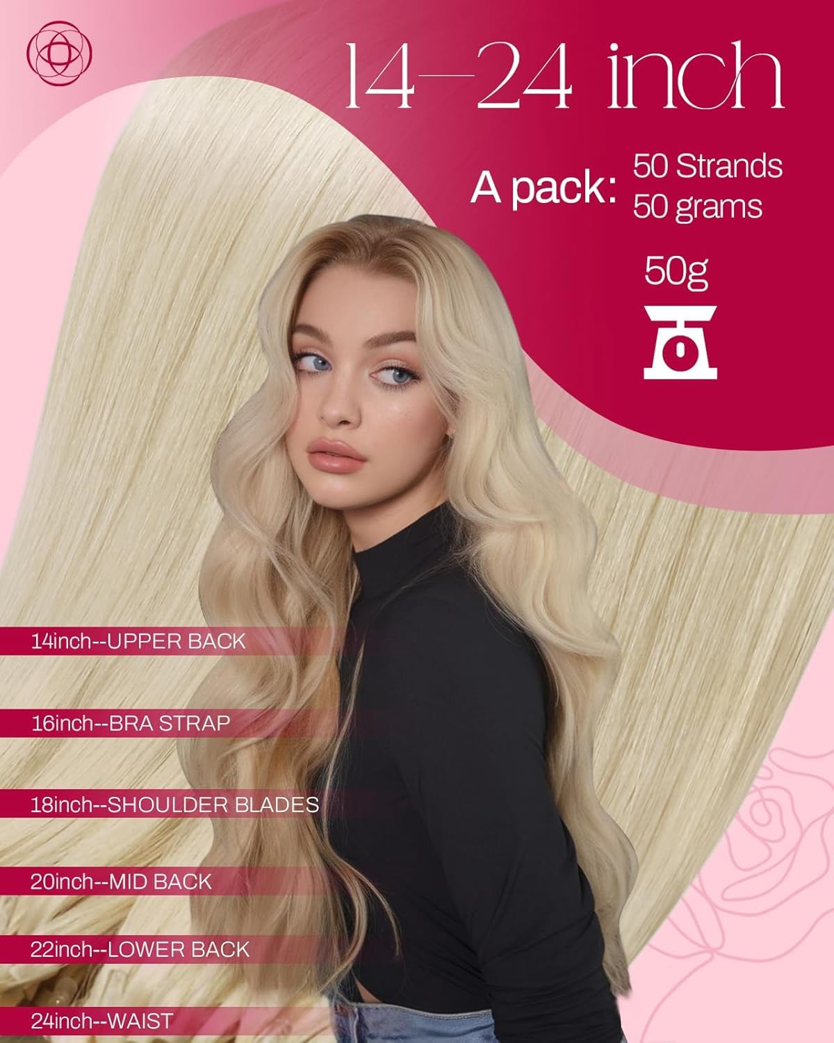 Moresoo Micro Link Hair Extensions Platinum Blonde in packaging