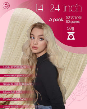 Moresoo Micro Link Hair Extensions Platinum Blonde in packaging