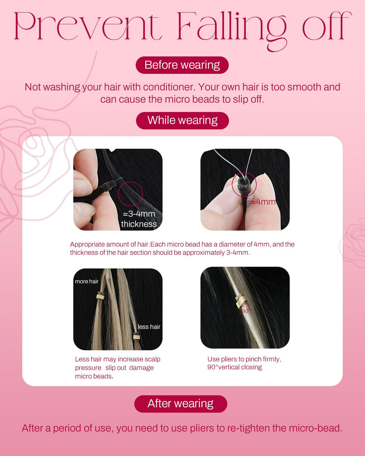 Moresoo Micro Link Hair Extensions showing attachment points