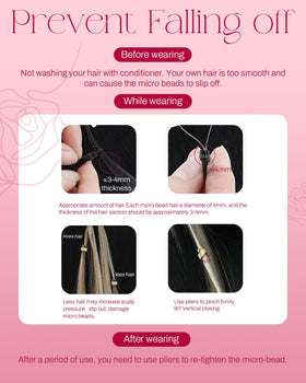 Moresoo Micro Link Hair Extensions showing attachment points
