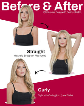 Moresoo Micro Link Hair Extensions styled wavy