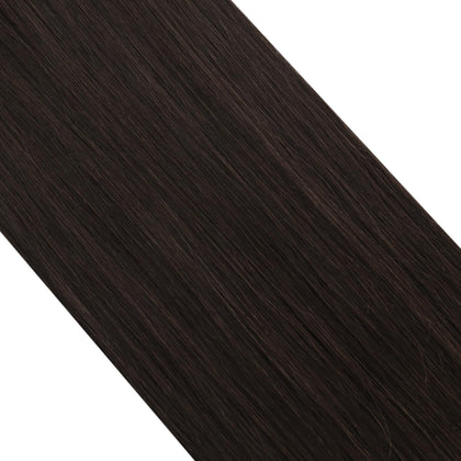 Moresoo Microlink Hair Extensions 22 Inch dark brown feather tip design