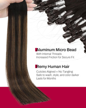 Moresoo Microlink Hair Extensions close-up of strands