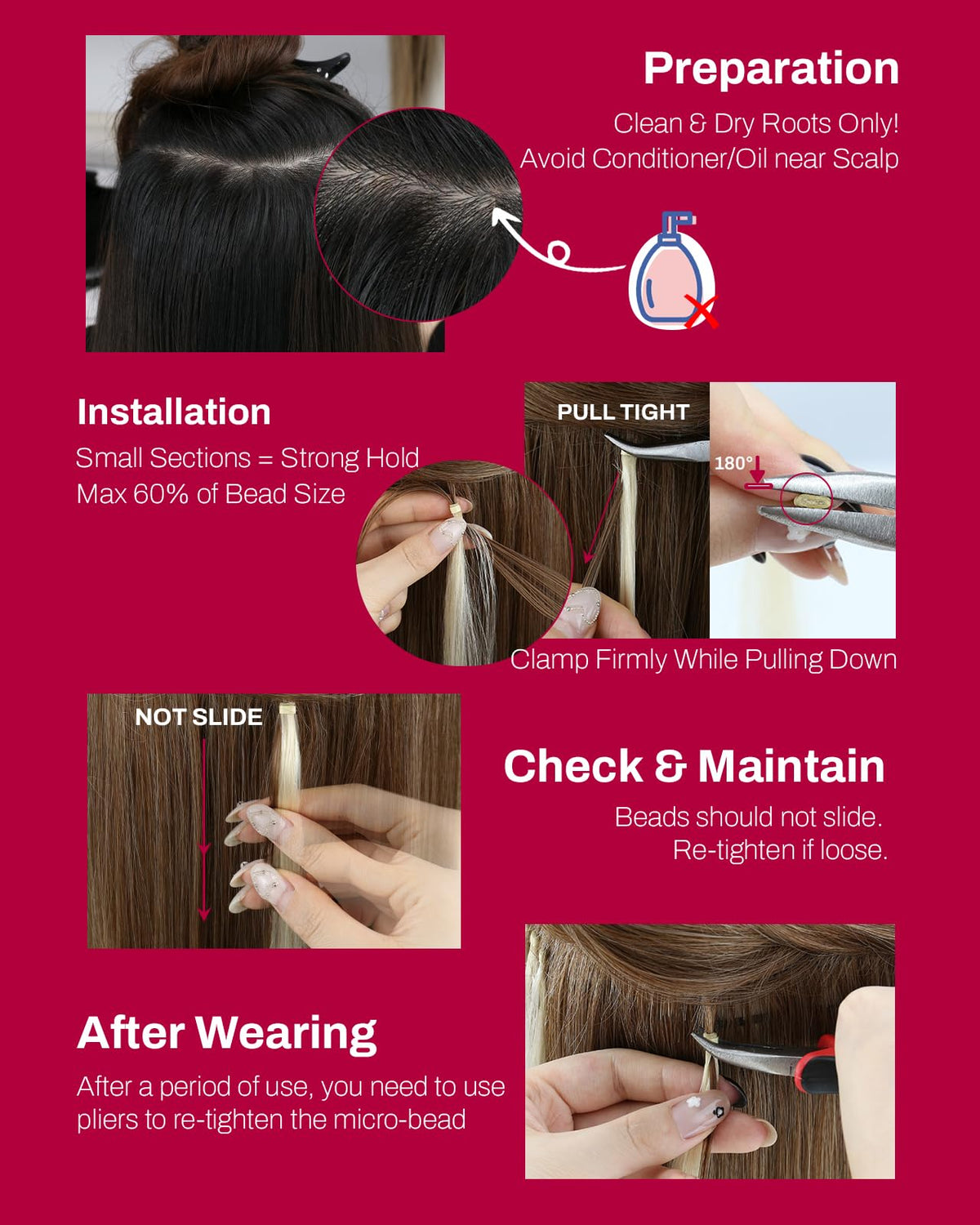Moresoo Microlink Hair Extensions Jet Black straight style