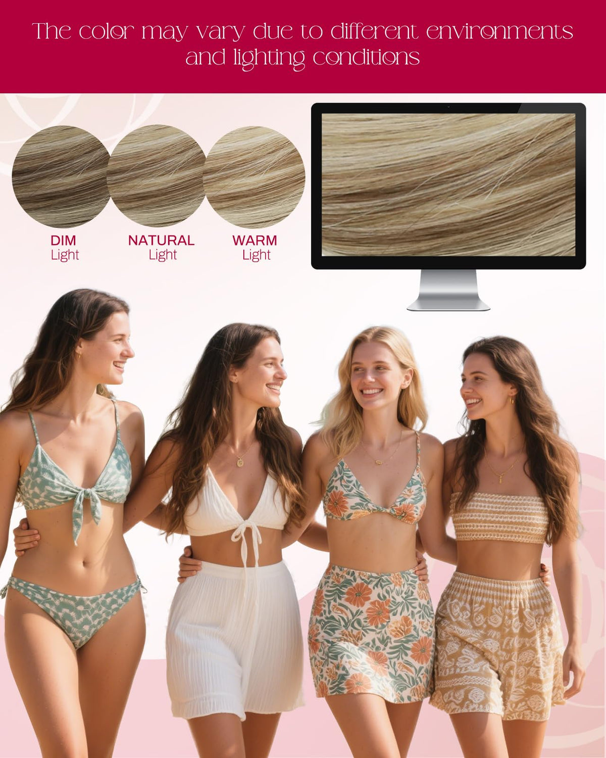 Moresoo Nano Bead Hair Extensions displayed on a styling table