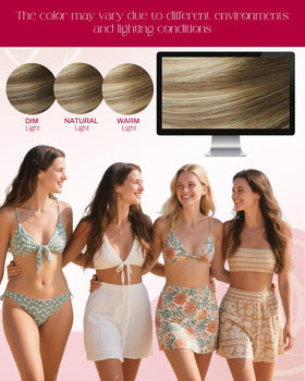 Moresoo Nano Bead Hair Extensions in a ponytail