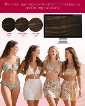 Moresoo Nano Bead Hair Extensions in a ponytail style