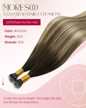 Moresoo Nano Bead Hair Extensions packaging