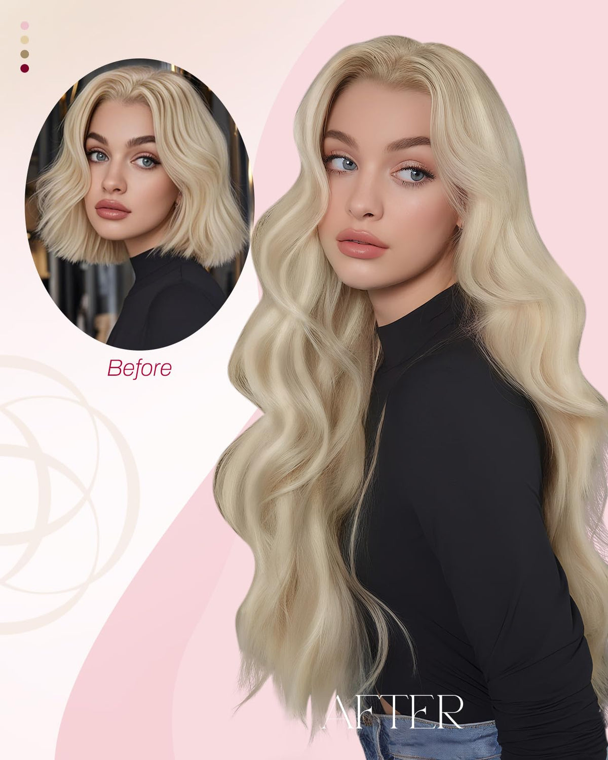 Moresoo Nano Hair Extensions 14 Inch length comparison