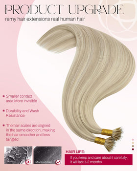 Moresoo Nano Hair Extensions pack showing 50 strands