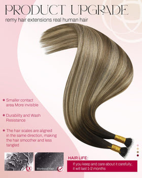 Moresoo Nano Link Hair Extensions Ginger Golden Brown packaging