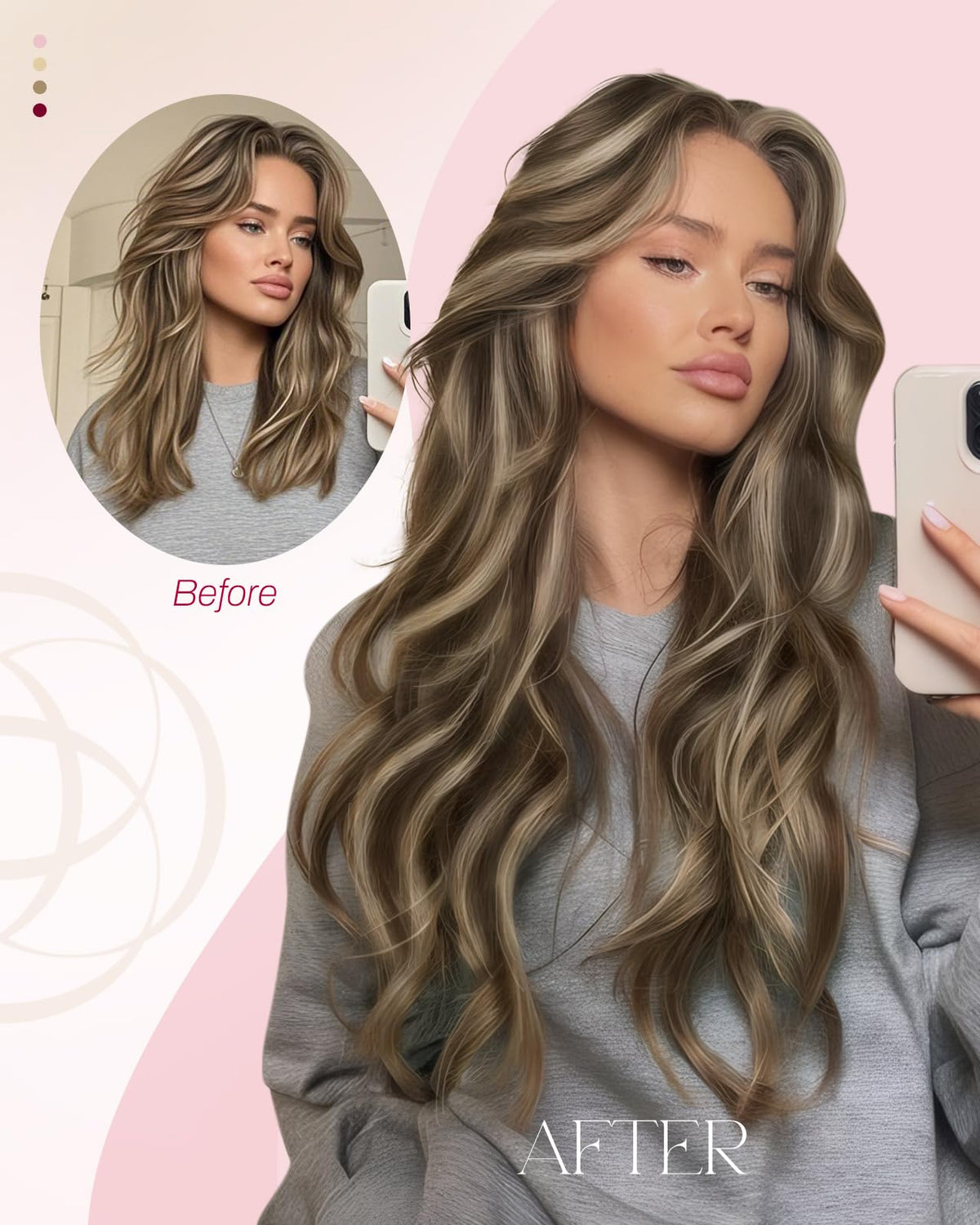 Moresoo Nano Ring Hair Extensions showing length and texture