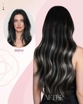Moresoo Nano Ring Hair Extensions styled in an updo