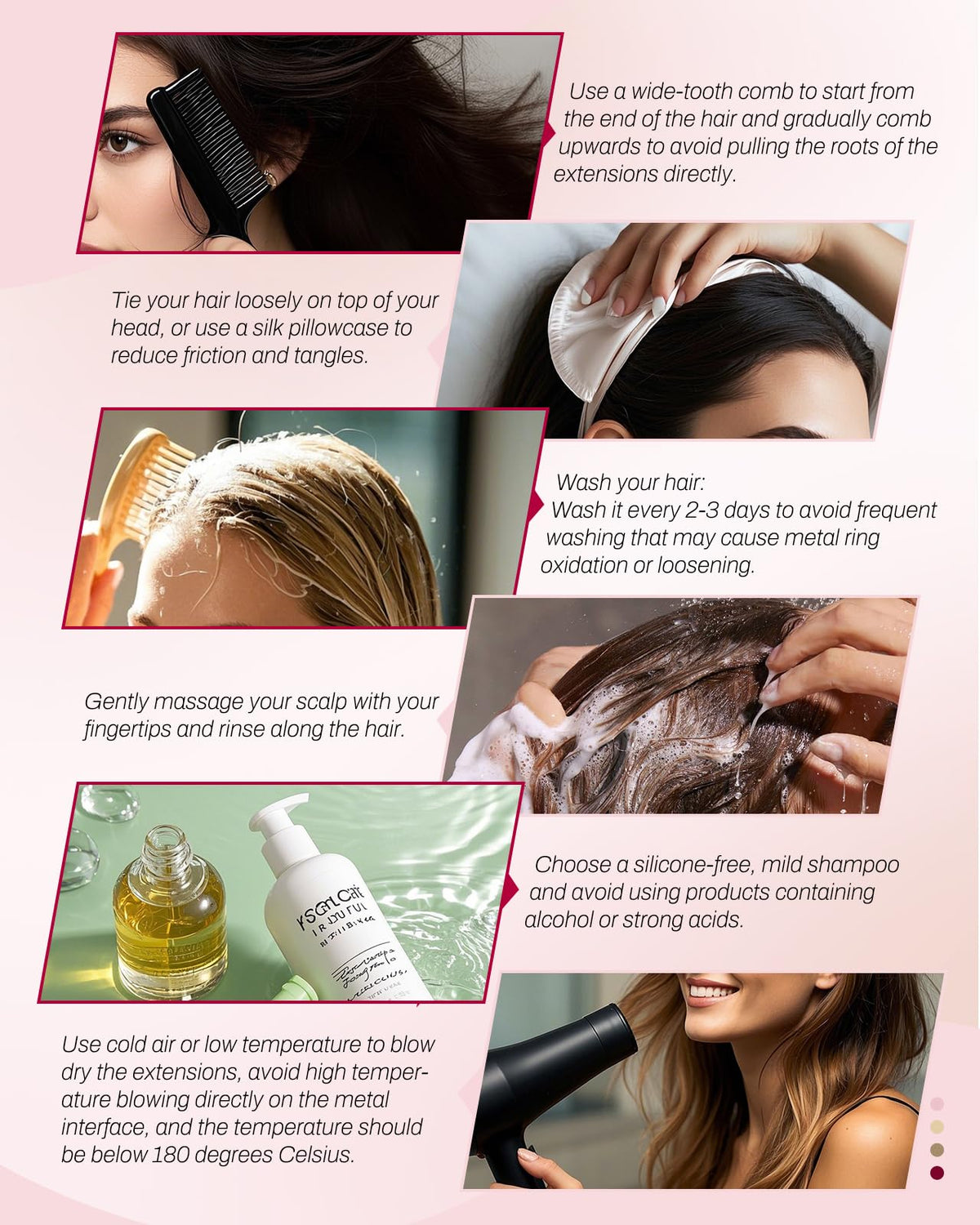 Moresoo Nano Tip Hair Extensions displayed with styling tools