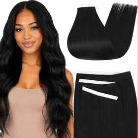 Moresoo Natural Black Weft Tape Extensions 22 Inch front view