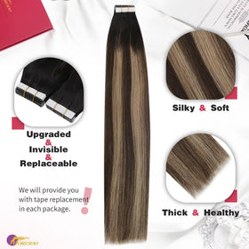 Moresoo Ombre Tape in Hair Extensions close-up of tape
