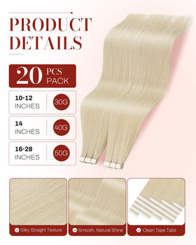 Moresoo Platinum Blonde hair extensions close-up