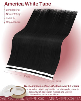 Moresoo Remy Hair Extensions displayed on a mannequin