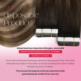 Moresoo Tape Hair Extensions close-up of the tape weft