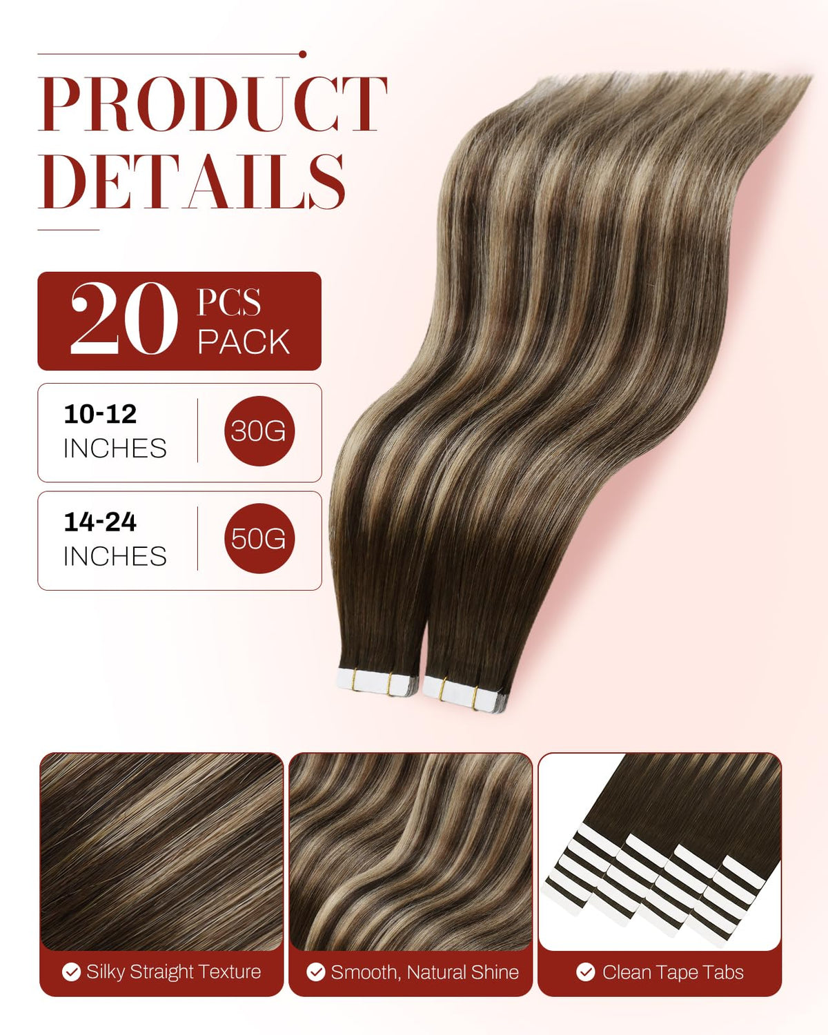 Moresoo Tape Hair Extensions packaging