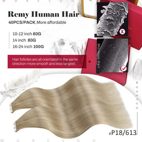 Moresoo Tape in Extensions Ash Blonde packaging